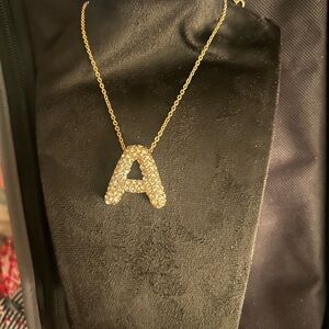 Gold Initial 'A' Pendant Necklace